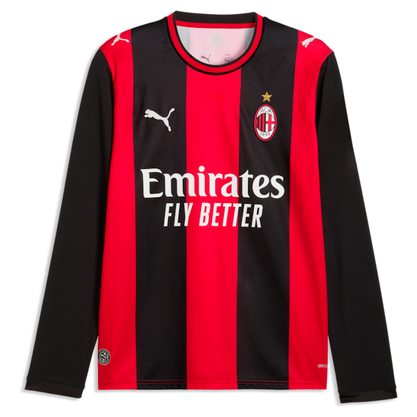  Christian Pulisic AC Milan 2026/27 Home Replica Long Sleeve Jersey Black/Red