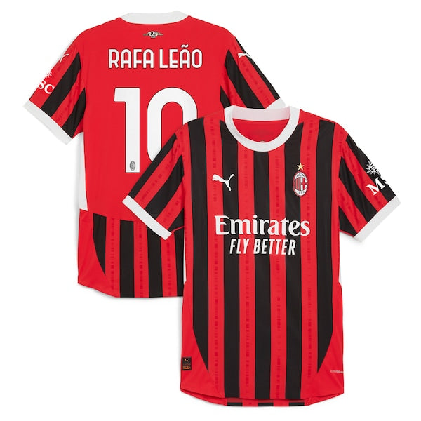 AC Milan PUMA Home Authentic Shirt 2024-25 with Rafa Leao 10 printing