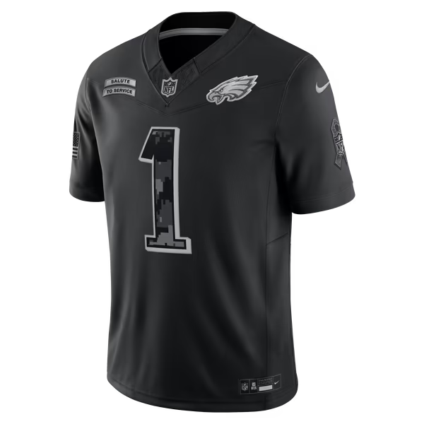 Jalen Hurts Philadelphia Eagles Jersey Gool 2026 Salute to Service Stitched Limited Jersey - Black