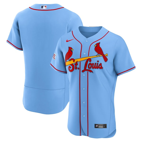 St. Louis Cardinals Jersey Gool Alternate Sponsor Patch Authentic Jersey - Light Blue
