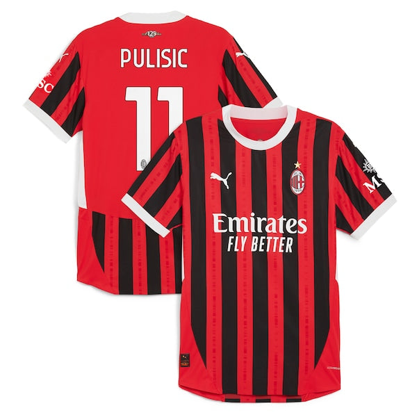 AC Milan PUMA Home Authentic Shirt 2024-25 with Pulisic 11 printing