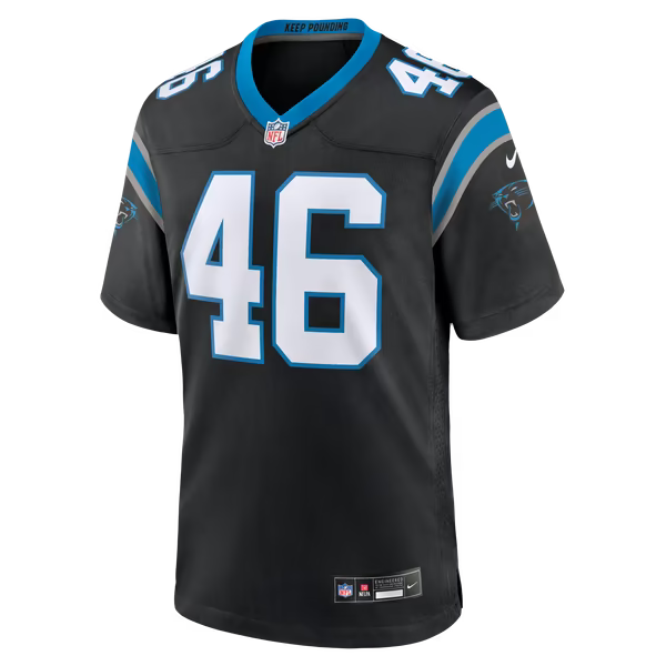 Jackson Kuwatch Carolina Panthers Jersey Gool Team Game Jersey - Black