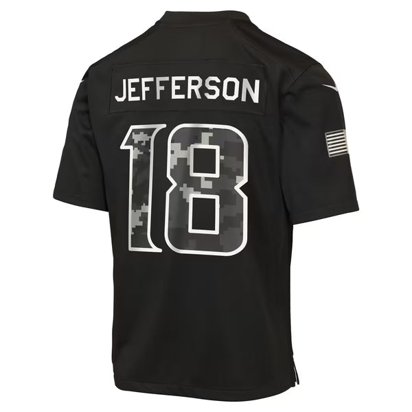 Justin Jefferson Minnesota Vikings Nike Youth 2026 Salute to Service Game Jersey - Black