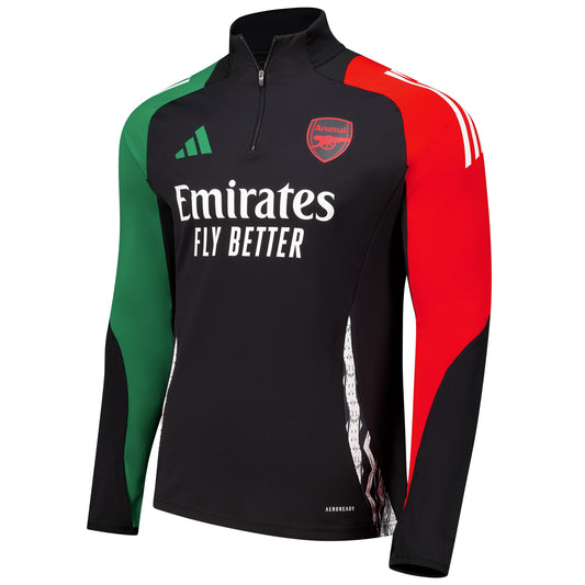 Arsenal adidas 2024/25 AEROREADY Raglan Quarter-Zip Training Top - Black