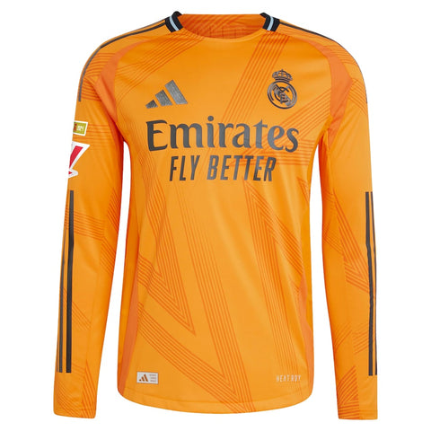 Kylian Mbappé Real Madrid adidas 2024/25 Away Long Sleeve Player Jersey - Orange
