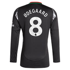 Martin Odegaard Arsenal adidas 2024/25 Away Long Sleeve Player Jersey - Black