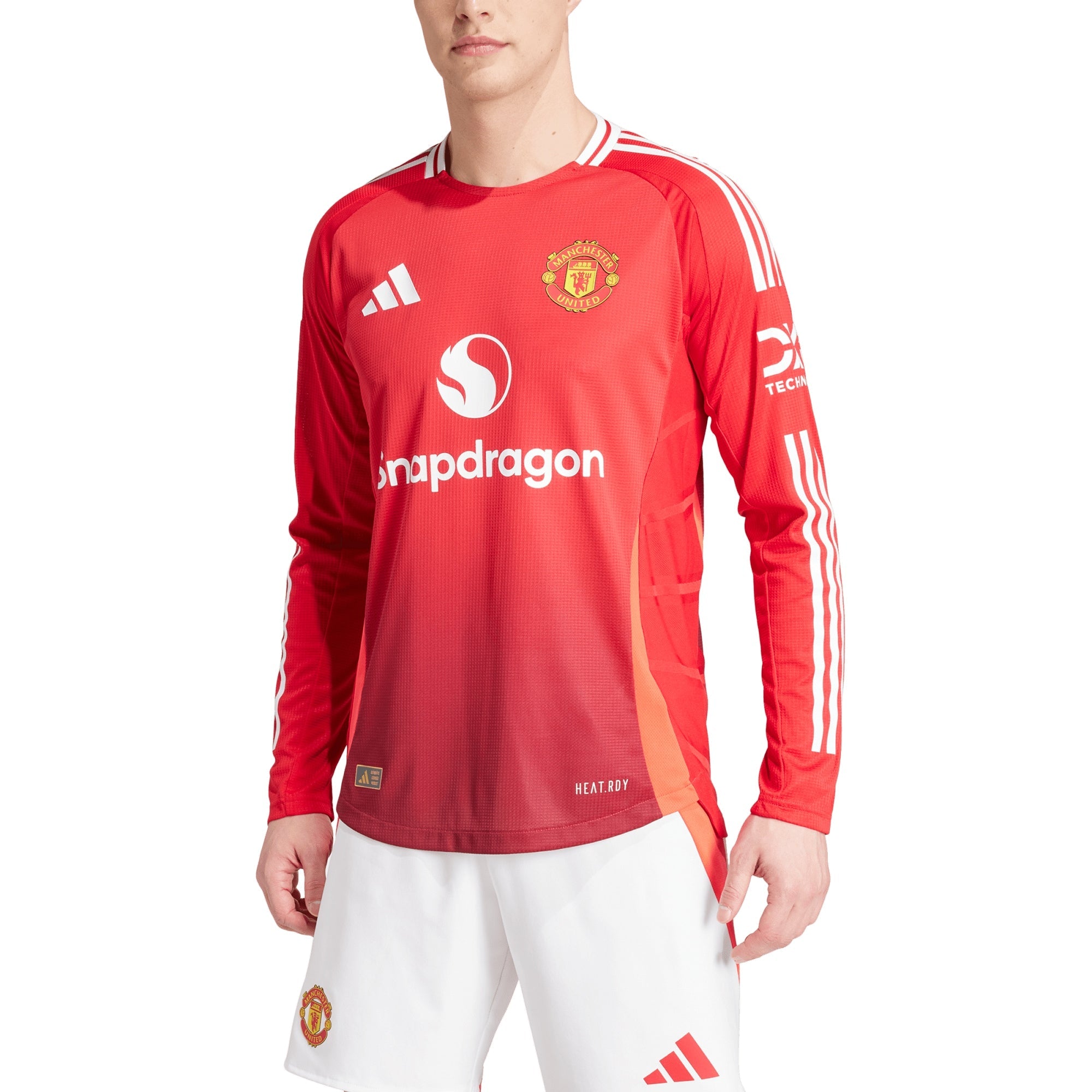 Manchester United adidas 2024/25 Home Long Sleeve Patch Jersey - Red