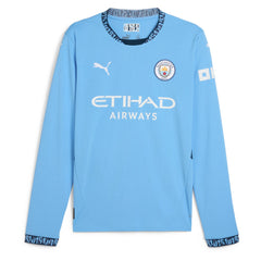 Jack Grealish Manchester City Puma 2024/25 Home Long Sleeve Player Jersey - Light Blue