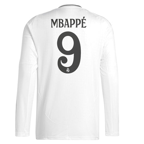 Kylian Mbappé Real Madrid adidas 2024/25 Home Long Sleeve Player Jersey - White