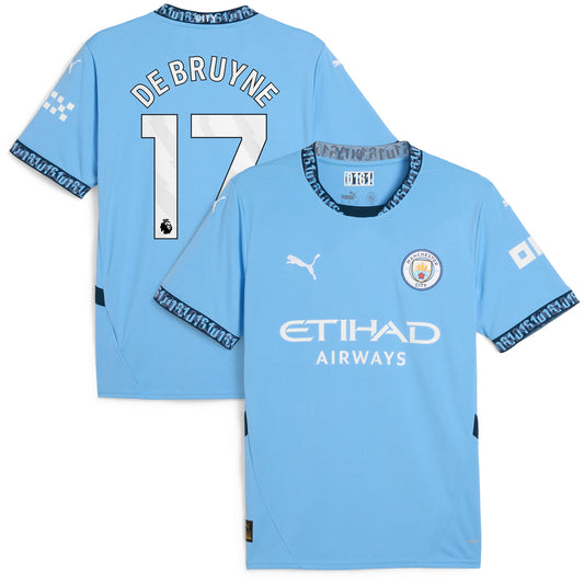 Kevin De Bruyne Manchester City Puma 2024/25 Home Player Jersey - Light Blue