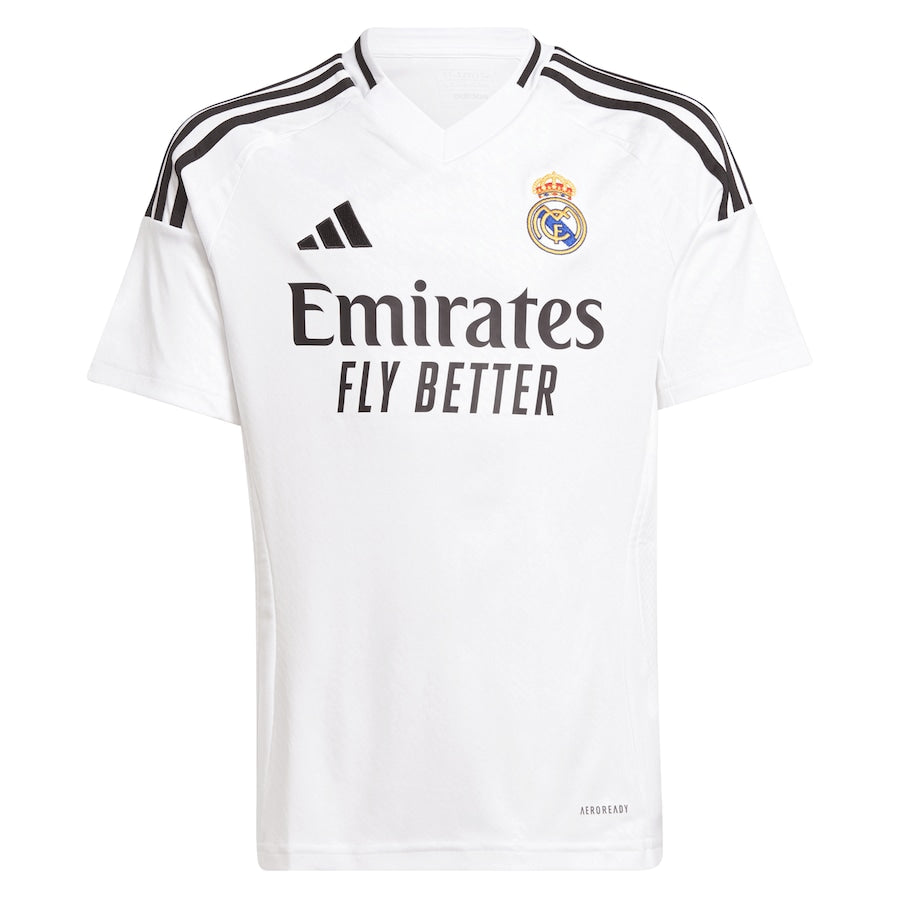 Kylian Mbappé Real Madrid adidas Youth 2024/25 Home Player Jersey - White