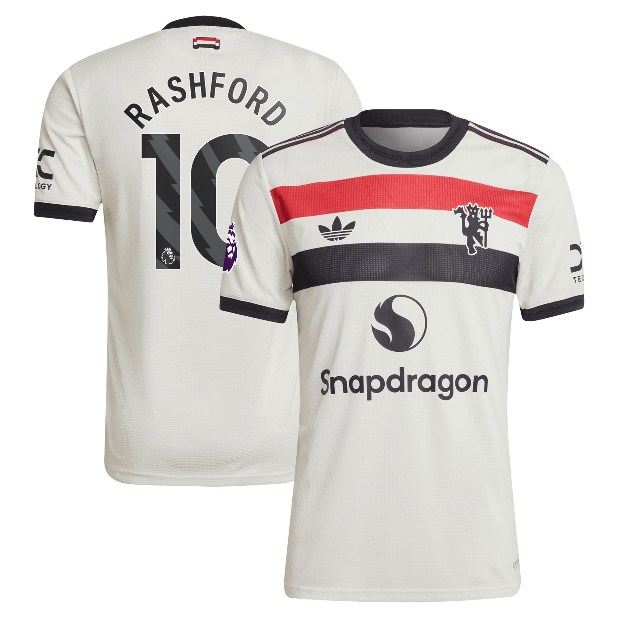 Marcus Rashford Manchester United adidas Originals 2024/25 Third Jersey - Cream