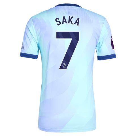 Bukayo Saka Arsenal adidas Originals 2024/25 Third Player Jersey - Aqua