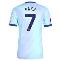 Bukayo Saka Arsenal adidas Originals 2024/25 Third Player Jersey - Aqua