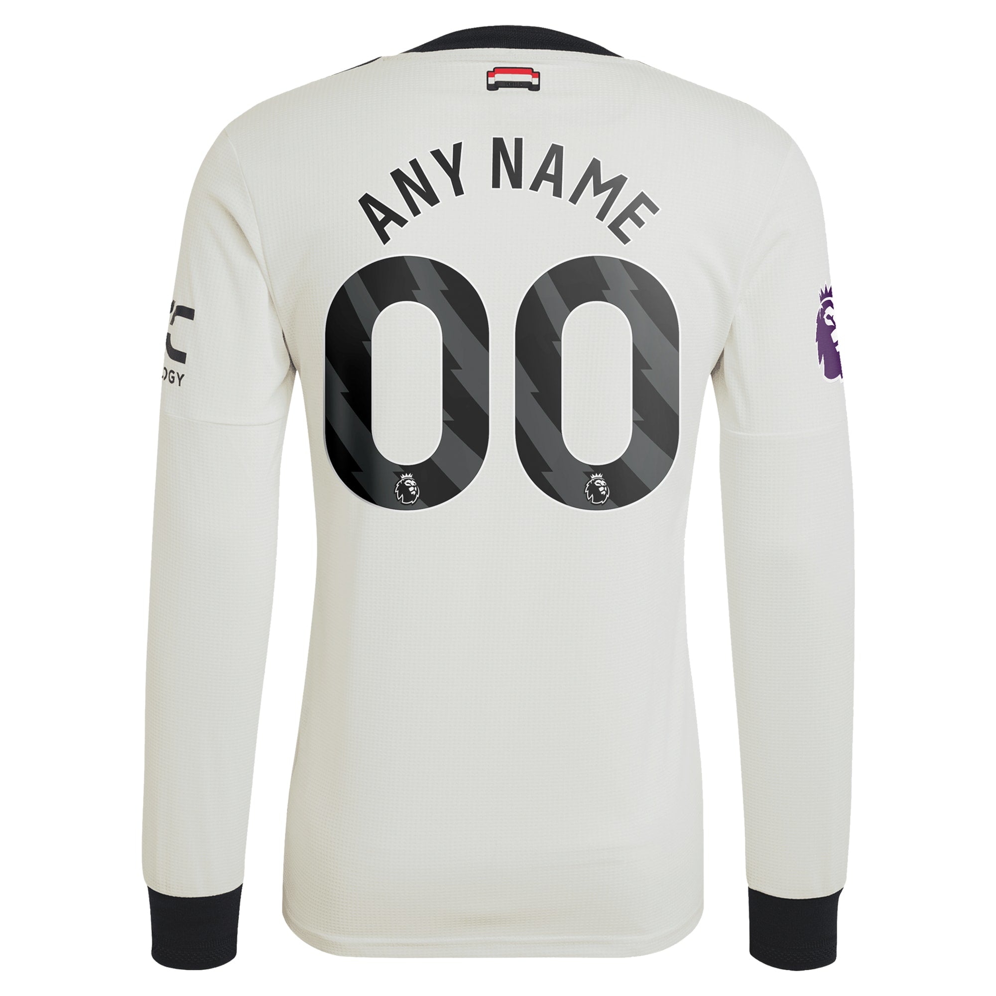 Manchester United adidas Originals 2024/25 Third Custom Long Sleeve Jersey - Cream