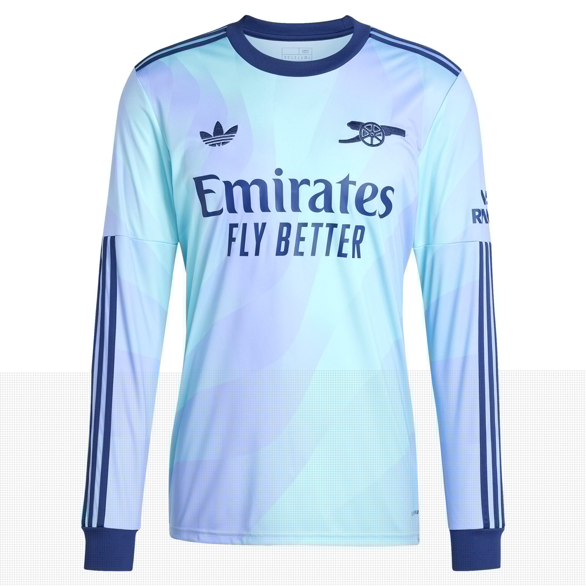 Arsenal adidas Originals 2024/25 Third Long Sleeve Custom Jersey - Aqua