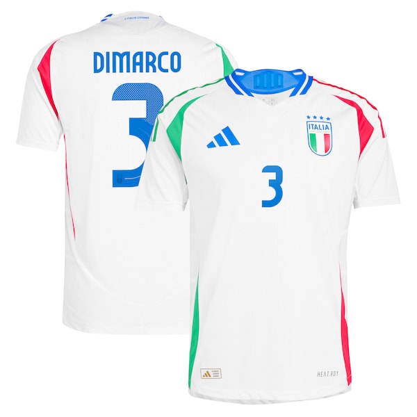 Italy adidas Away Authentic Shirt 2024 with DiMarco 3 printing