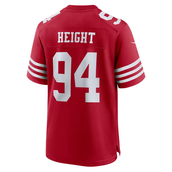 Romello Height San Francisco 49ers Jersey Gool Team Game Jersey - Scarlet