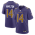 Custom Kyle Hamilton Baltimore Ravens Alternate Game Jersey Purple