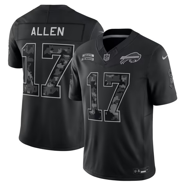 Josh Allen Buffalo Bills Jersey Gool 2026 Salute to Service Stitched Limited Jersey - Black