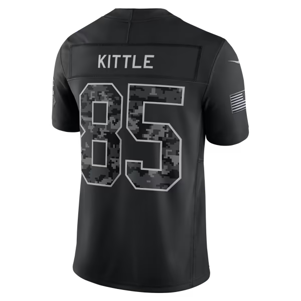 George Kittle San Francisco 49ers Jersey Gool 2026 Salute to Service Stitched Limited Jersey - Black