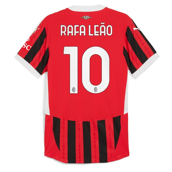 AC Milan PUMA Home Authentic Shirt 2024-25 with Rafa Leao 10 printing