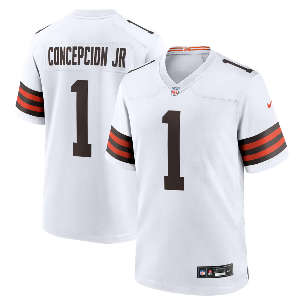 KC Concepcion Jr. Cleveland Browns Jersey Gool Game Jersey - White