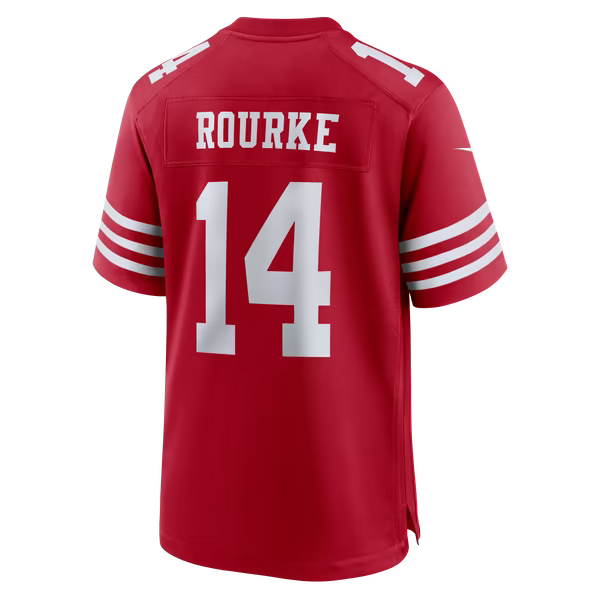 Kurtis Rourke San Francisco 49ers Jersey Gool Team Game Jersey - Scarlet