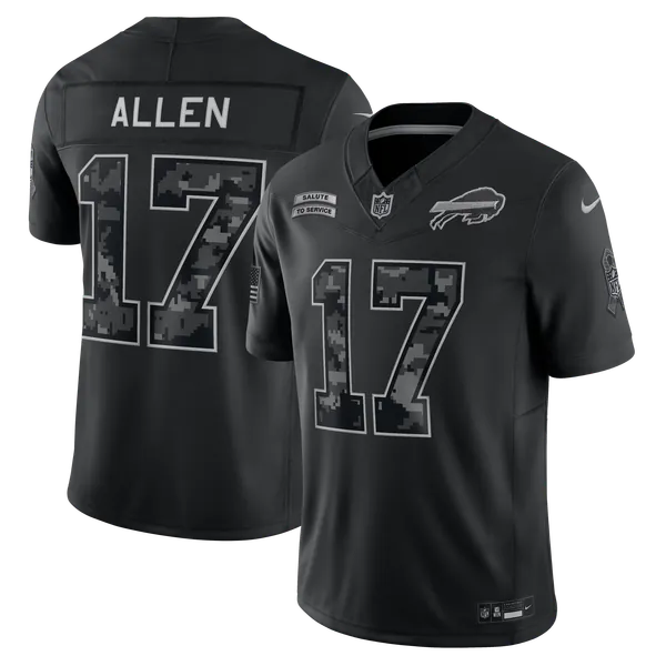 Josh Allen Buffalo Bills Jersey Gool 2026 Salute to Service Stitched Limited Jersey - Black