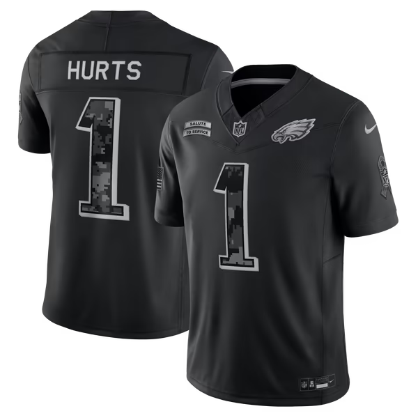 Jalen Hurts Philadelphia Eagles Jersey Gool 2026 Salute to Service Stitched Limited Jersey - Black