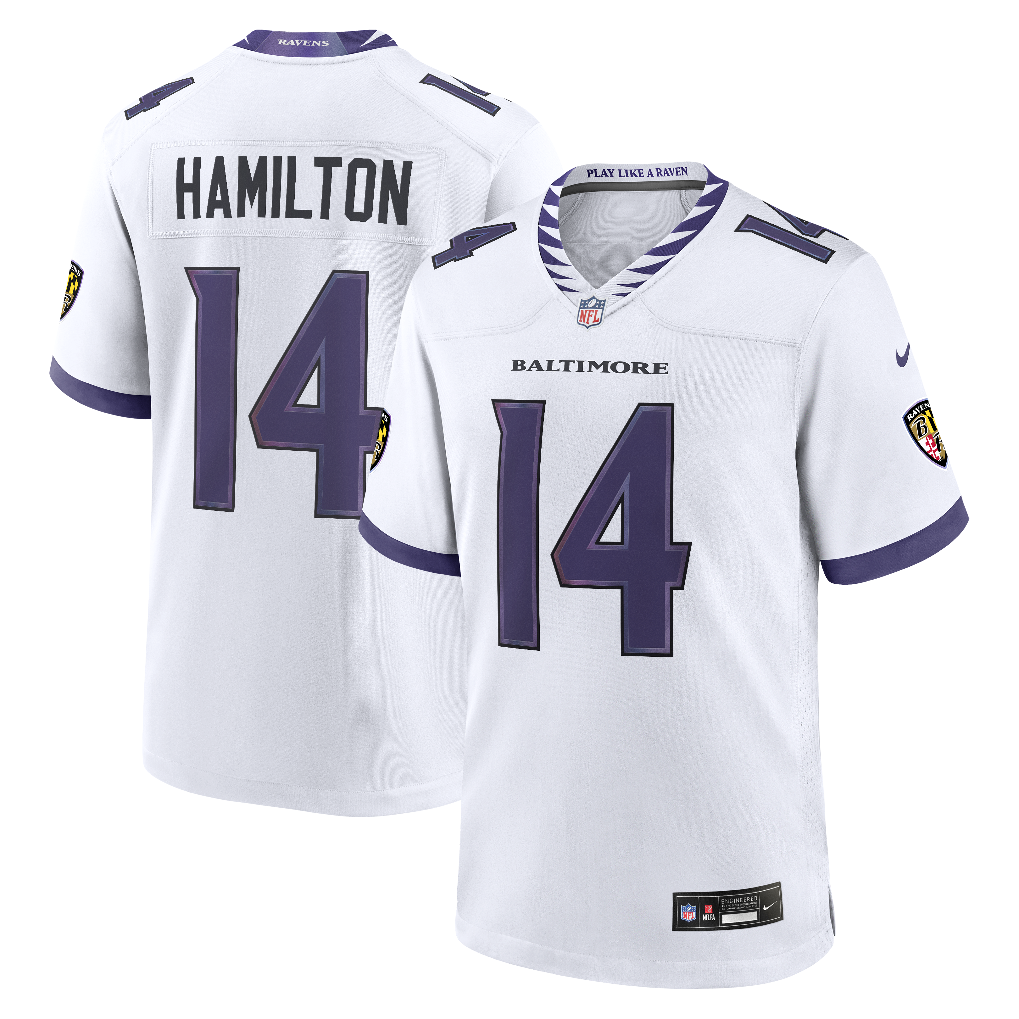 Custom Kyle Hamilton Baltimore Ravens Alternate Game Jersey Purple