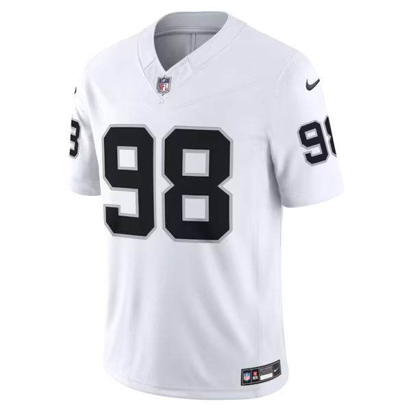 Maxx Crosby Las Vegas Raiders Jersey Gool Vapor F.U.S.E. Stitched Limited Jersey - White
