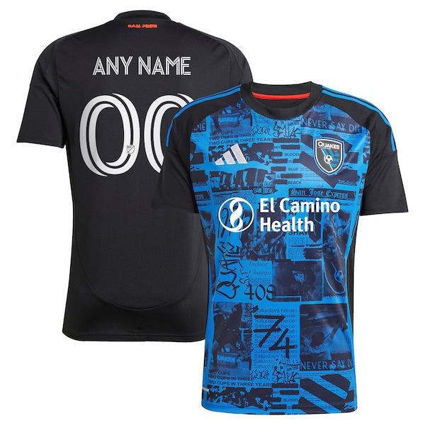 Customized San Jose Earthquakes 2025 Headliner Replica Custom Jersey Black