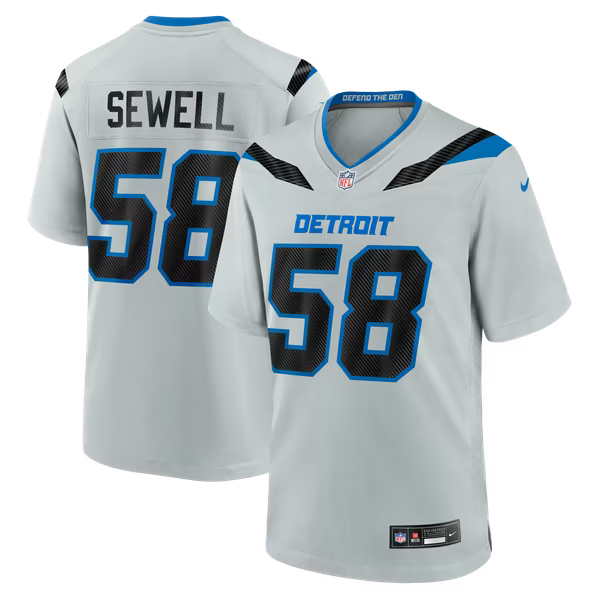 Penei Sewell Detroit Lions Jersey Gool 2026 Rivalries Collection Game Jersey - Silver