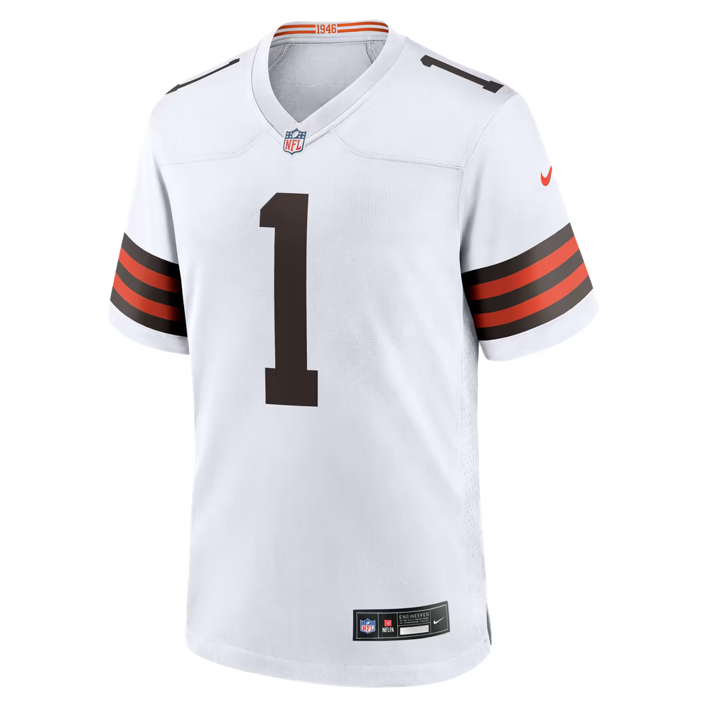 KC Concepcion Jr. Cleveland Browns Jersey Gool Game Jersey - White