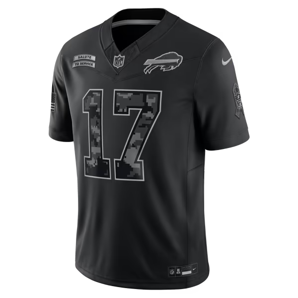 Josh Allen Buffalo Bills Jersey Gool 2026 Salute to Service Stitched Limited Jersey - Black