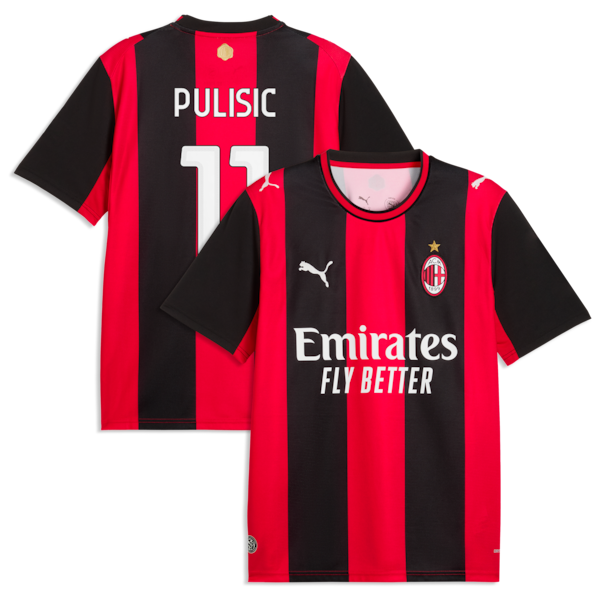  Christian Pulisic AC Milan 2026/27 Home Replica Jersey Black/Red