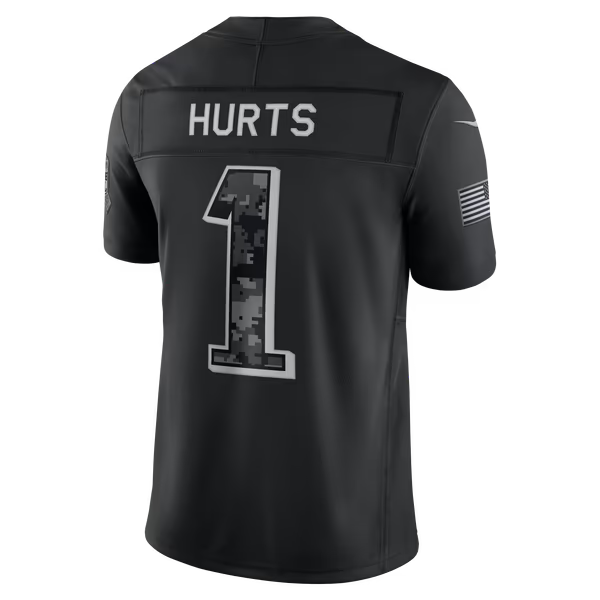 Jalen Hurts Philadelphia Eagles Jersey Gool 2026 Salute to Service Stitched Limited Jersey - Black