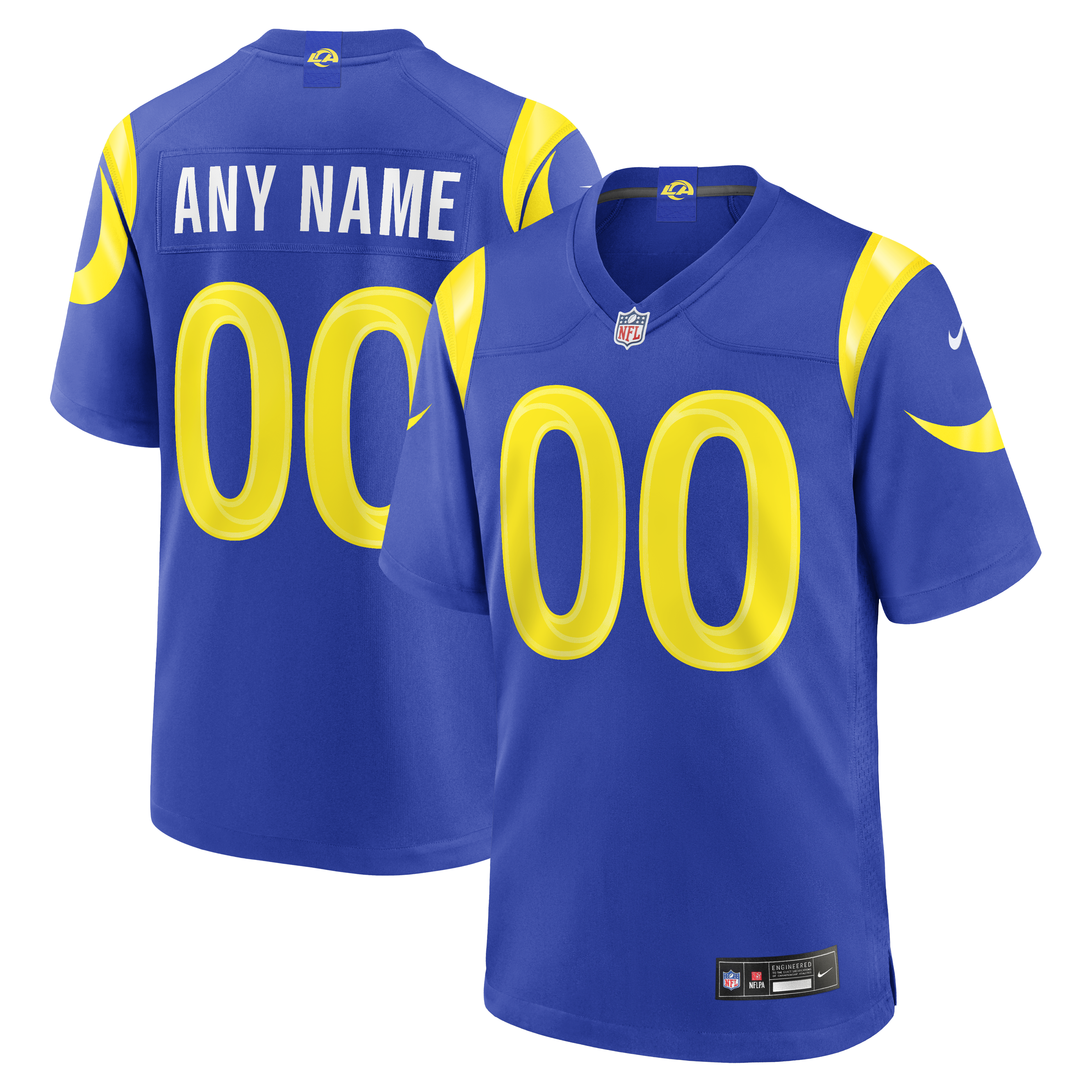 Custom Los Angeles Rams Custom Game Jersey Royal