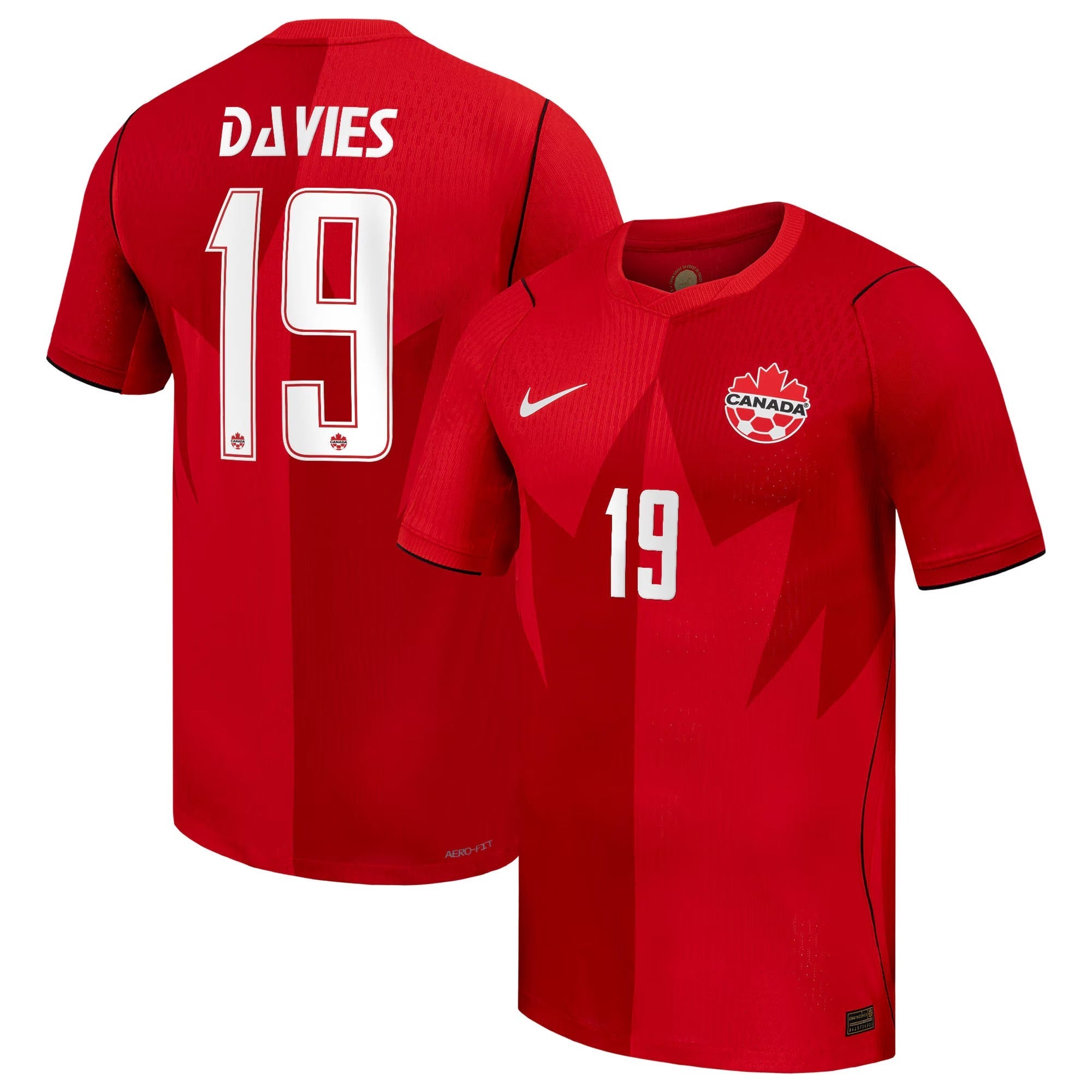 Alphonso Davies Canada Soccer Custom 2026 Home Match Authentic Jersey - Red - Jersey Teams World