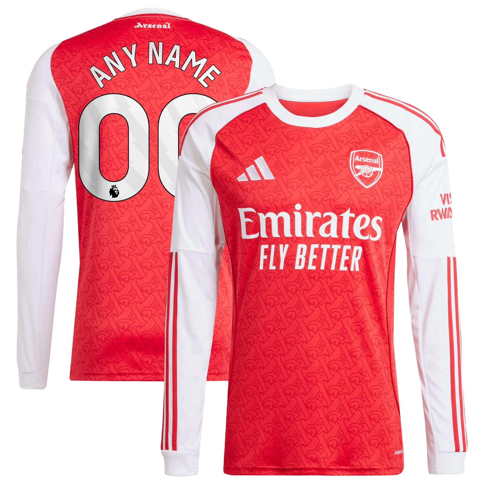 Arsenal 2025/26 Home Long Sleeve Custom Authentic Shirt - Red