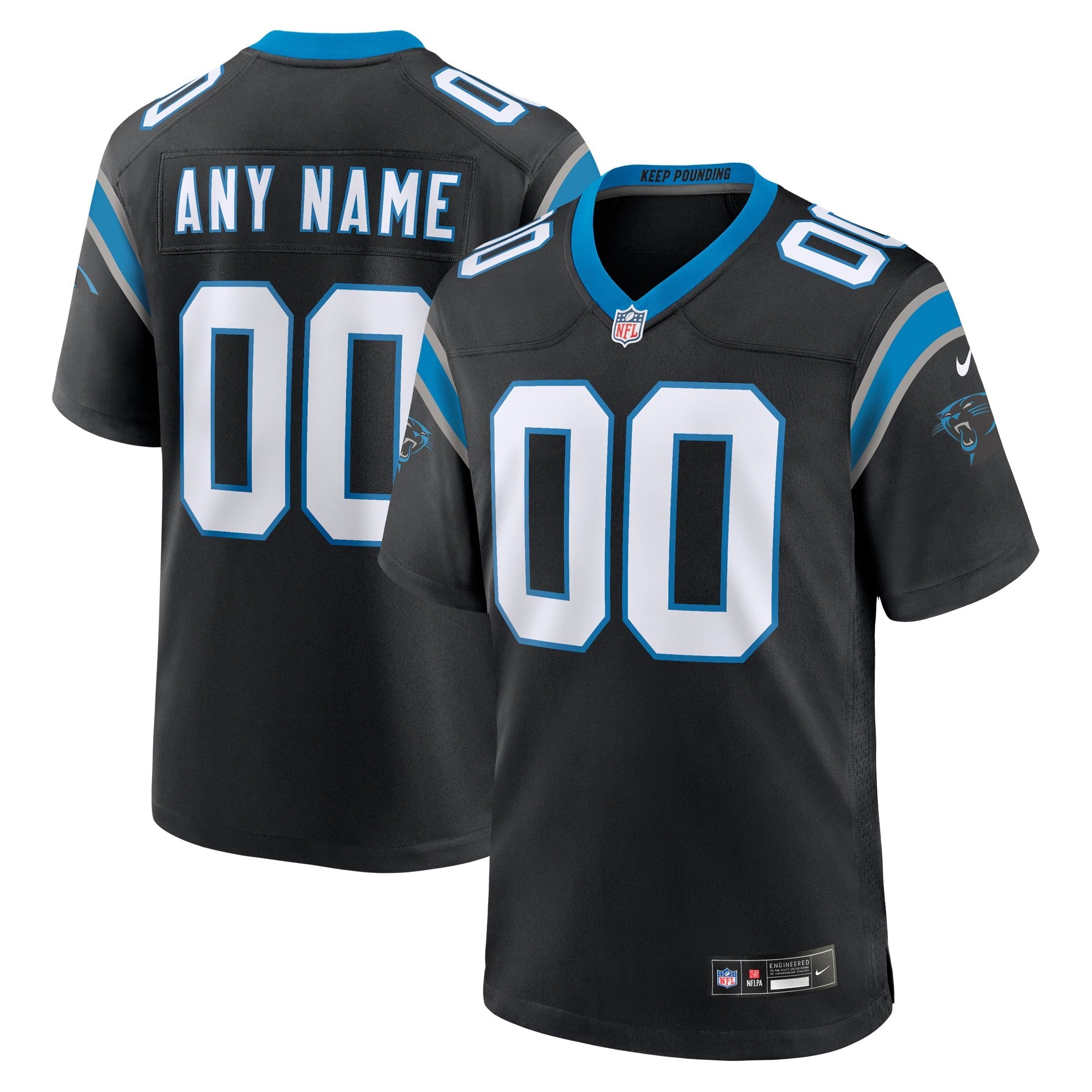 Carolina Panthers Custom Custom Game Jersey - Black - Jersey Teams World
