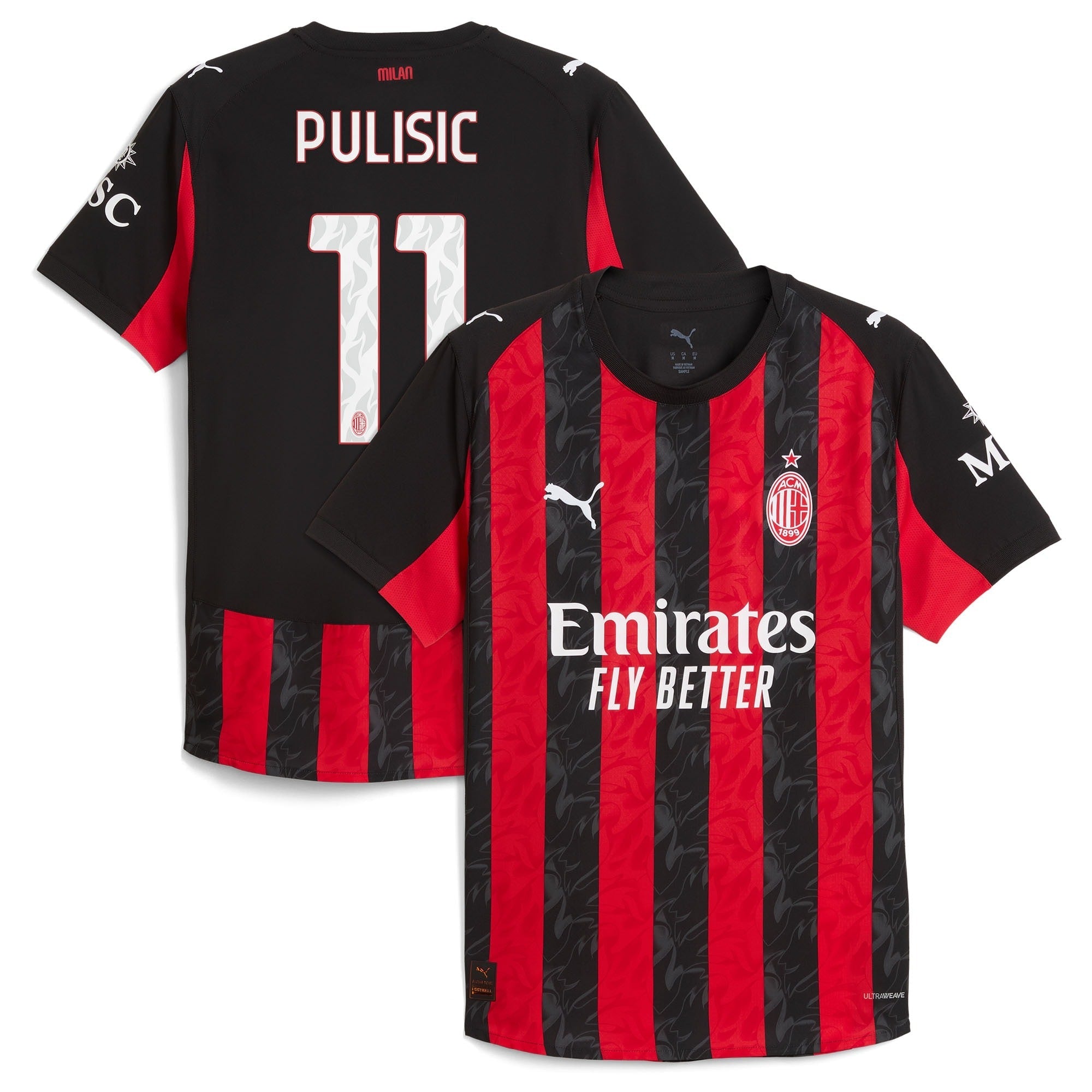 Christian Pulisic AC Milan 2025/26 Home Player Shirt - Red