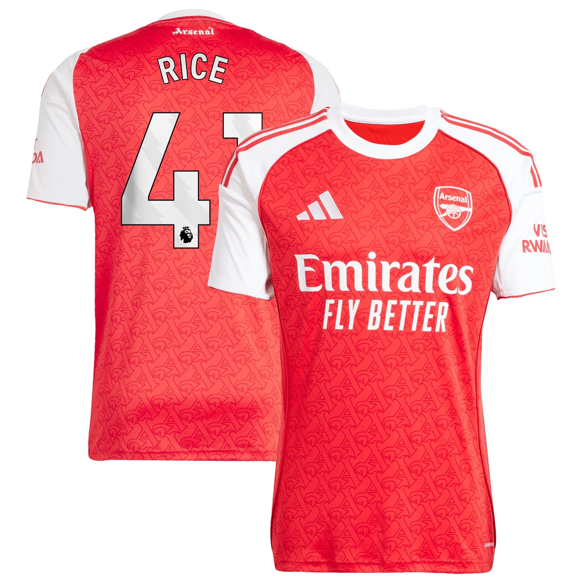 Declan Rice Arsenal 2025/26 Home Player Shirt - Red