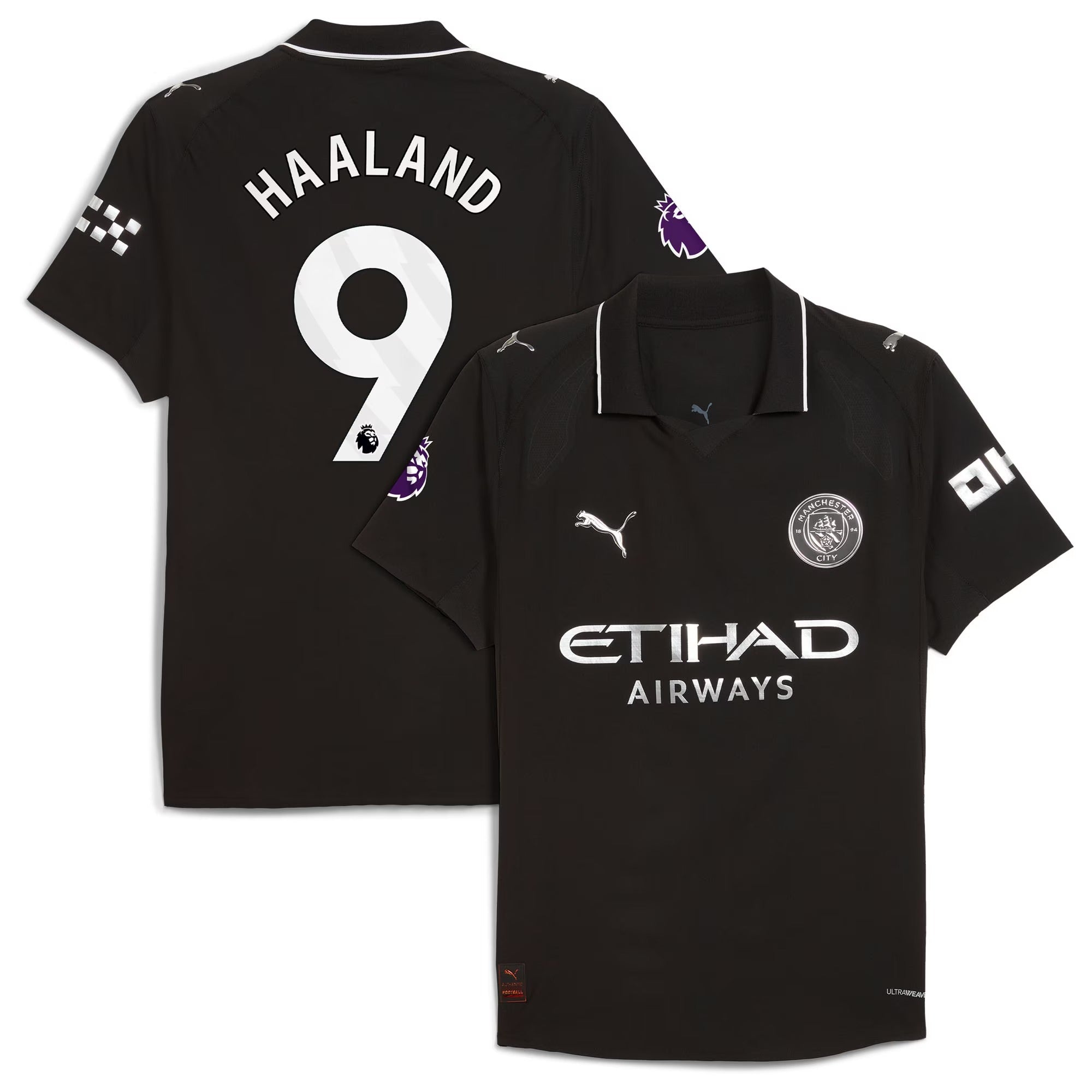 Erling Haaland Manchester City 2025/26 Away Player Shirt - Black