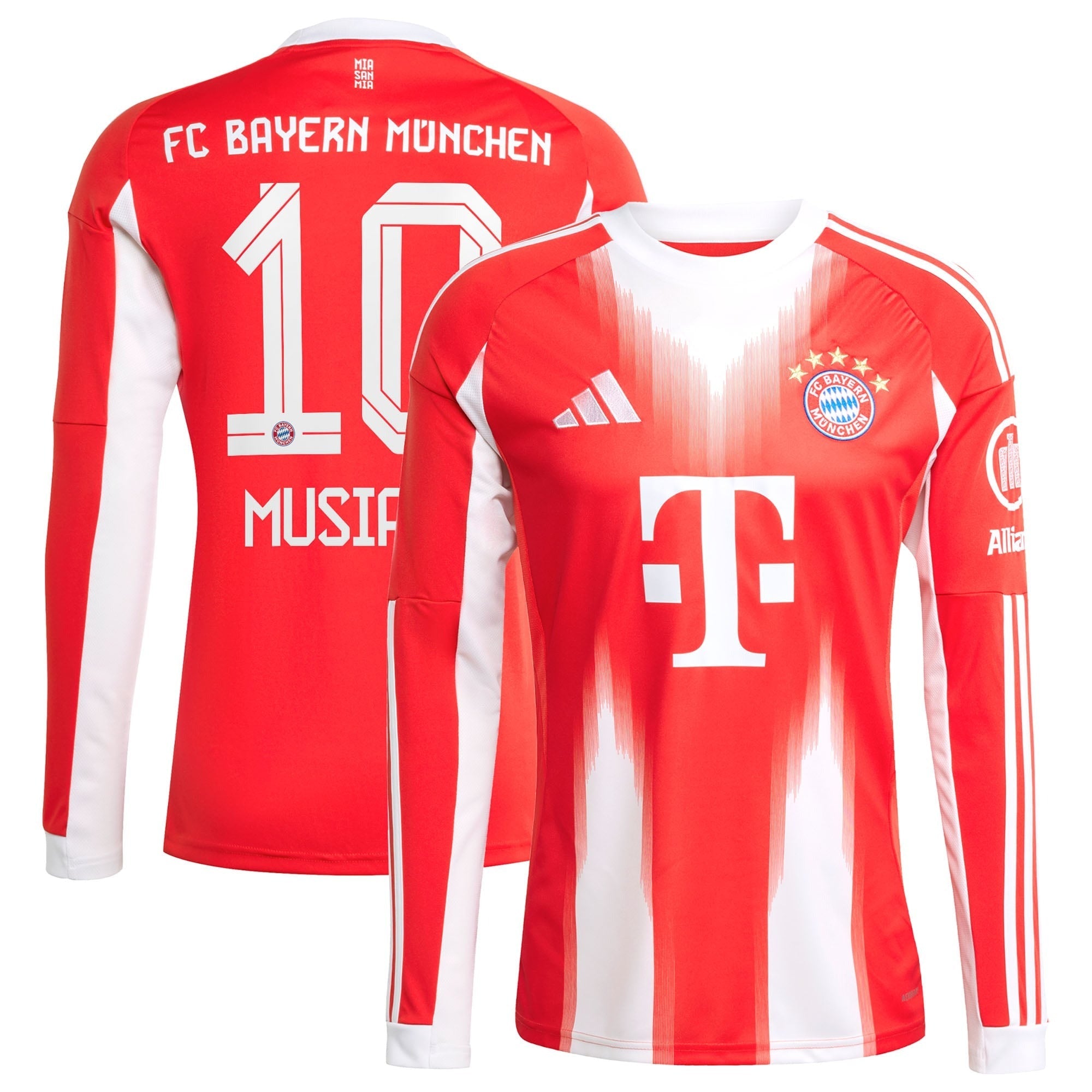 Jamal Musiala Bayern Munich Home 2025/26 Long Sleeve Player Shirt - Red