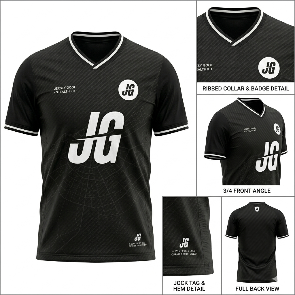 Jersey Gool "Stealth" Official Kit – Premium Pitch Black Performance Jersey