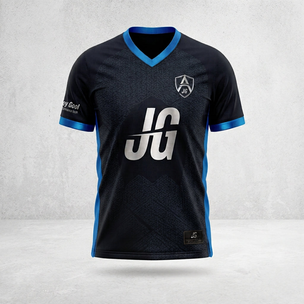 Jersey Gool "Ignite" Official Kit – Stealth Black & Electric Blue Performance Jersey