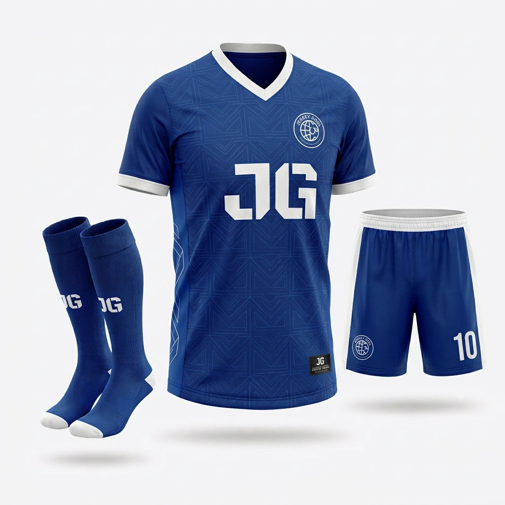 Jersey Gool "Royal Surge" Performance Kit – Cobalt Blue & Pearl White Soccer Kit