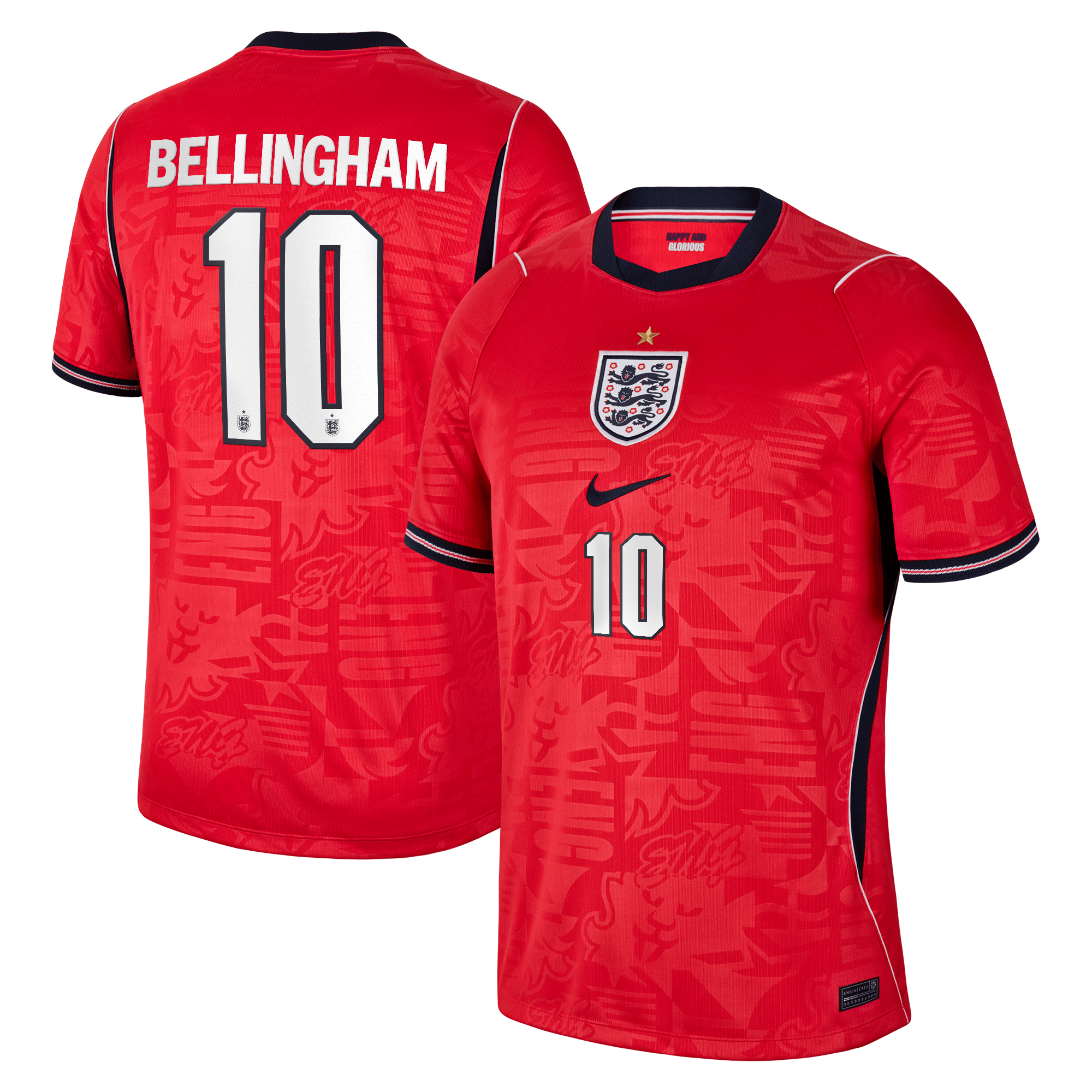 Jude Bellingham England National Team Jersey Gool - 2026 Away Stadium  Replica Jersey - Red